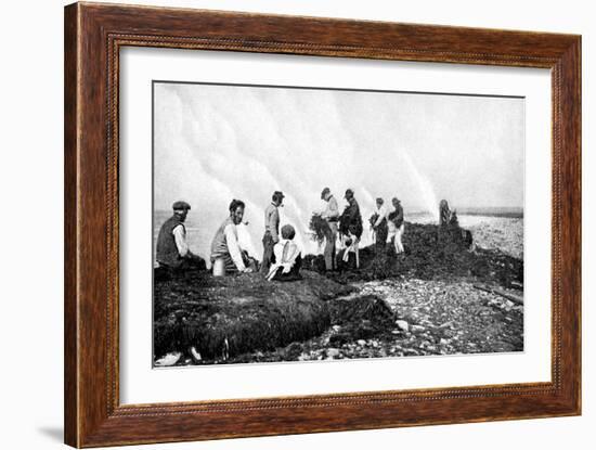 Burning Seaweed for Kelp, Aran Islands, Ireland, 1922-AW Cutler-Framed Giclee Print