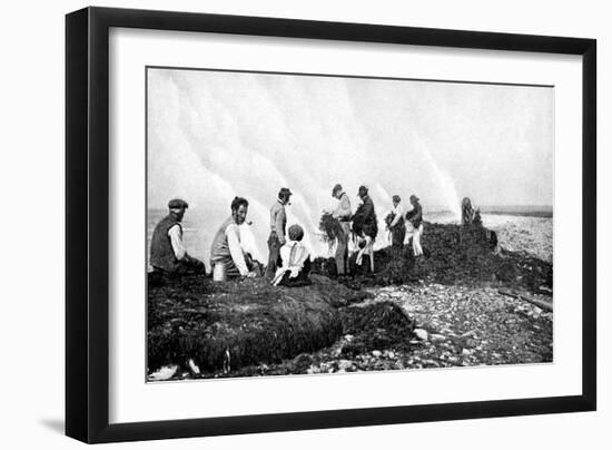 Burning Seaweed for Kelp, Aran Islands, Ireland, 1922-AW Cutler-Framed Giclee Print