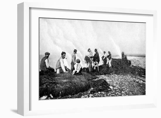 Burning Seaweed for Kelp, Aran Islands, Ireland, 1922-AW Cutler-Framed Giclee Print