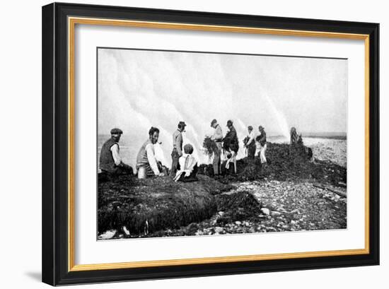 Burning Seaweed for Kelp, Aran Islands, Ireland, 1922-AW Cutler-Framed Giclee Print