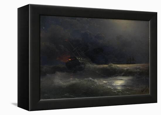 Burning Ship (An Episode of the Russian-Turkish War), 1896-Ivan Konstantinovich Aivazovsky-Framed Premier Image Canvas