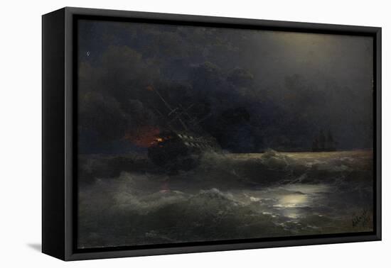 Burning Ship (An Episode of the Russian-Turkish War), 1896-Ivan Konstantinovich Aivazovsky-Framed Premier Image Canvas