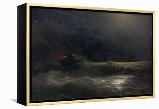 Burning Ship (An Episode of the Russian-Turkish War), 1896-Ivan Konstantinovich Aivazovsky-Framed Premier Image Canvas