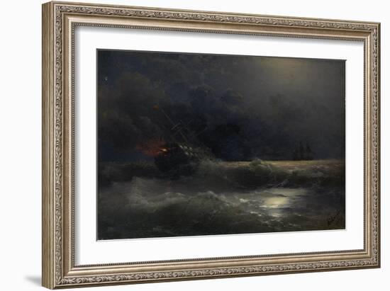 Burning Ship (An Episode of the Russian-Turkish War), 1896-Ivan Konstantinovich Aivazovsky-Framed Giclee Print