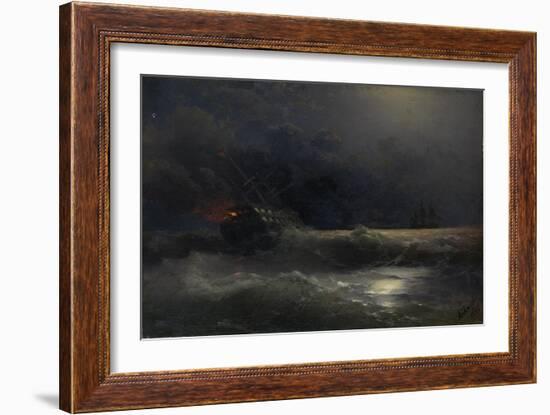 Burning Ship (An Episode of the Russian-Turkish War), 1896-Ivan Konstantinovich Aivazovsky-Framed Giclee Print