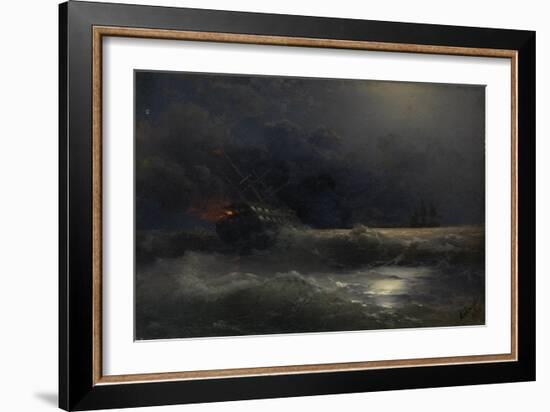 Burning Ship (An Episode of the Russian-Turkish War), 1896-Ivan Konstantinovich Aivazovsky-Framed Giclee Print