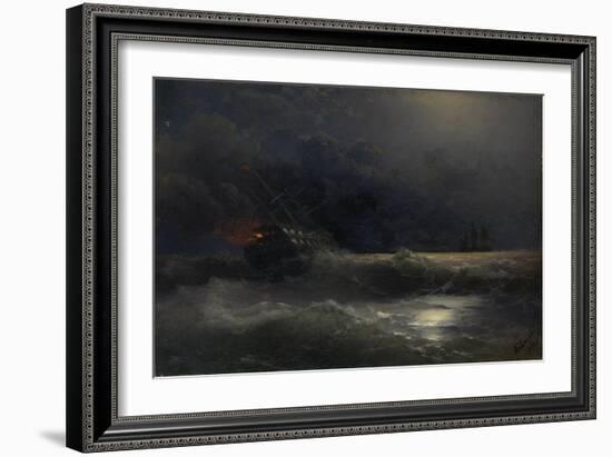 Burning Ship (An Episode of the Russian-Turkish War), 1896-Ivan Konstantinovich Aivazovsky-Framed Giclee Print