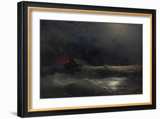 Burning Ship (An Episode of the Russian-Turkish War), 1896-Ivan Konstantinovich Aivazovsky-Framed Giclee Print