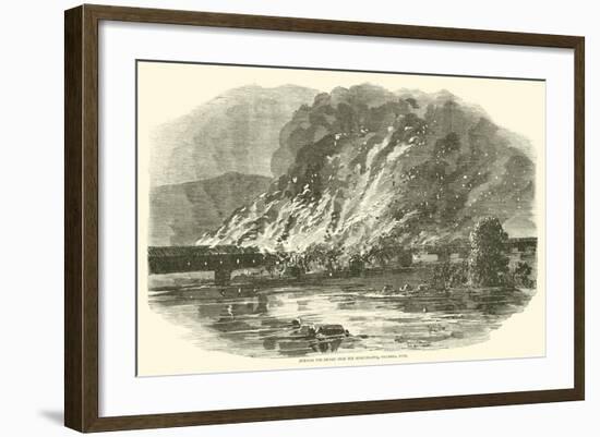 Burning the Bridge over the Susquehanna, Columbia, Penn, June 1863-null-Framed Giclee Print