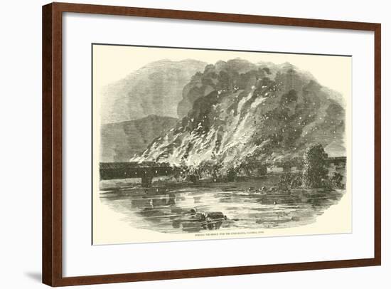 Burning the Bridge over the Susquehanna, Columbia, Penn, June 1863-null-Framed Giclee Print