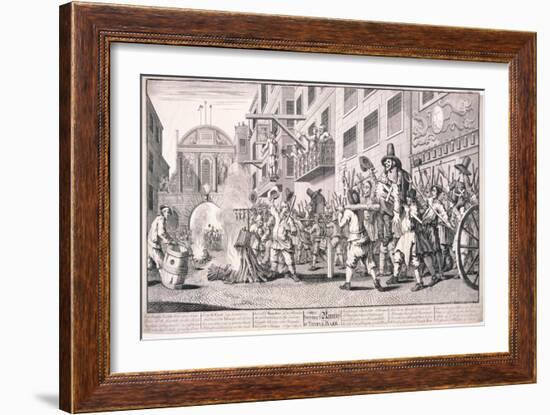 Burning the Rumps at Temple Bar, London, 1726-William Hogarth-Framed Giclee Print