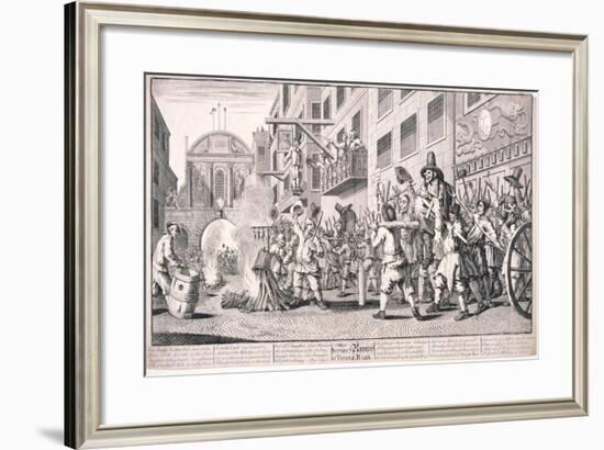 Burning the Rumps at Temple Bar, London, 1726-William Hogarth-Framed Giclee Print