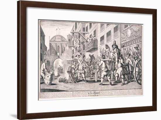 Burning the Rumps at Temple Bar, London, 1726-William Hogarth-Framed Giclee Print