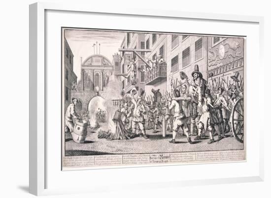 Burning the Rumps at Temple Bar, London, 1726-William Hogarth-Framed Giclee Print