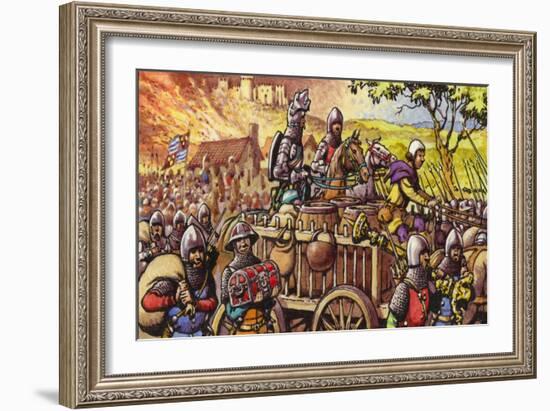 Burning the Town of Bar-Sur-Seine in 1359-Pat Nicolle-Framed Giclee Print