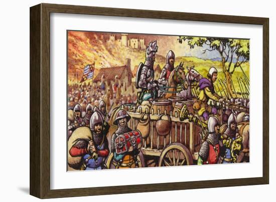 Burning the Town of Bar-Sur-Seine in 1359-Pat Nicolle-Framed Giclee Print