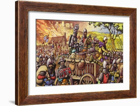 Burning the Town of Bar-Sur-Seine in 1359-Pat Nicolle-Framed Giclee Print