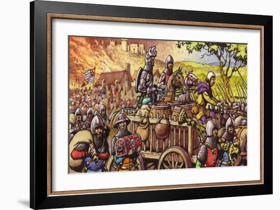 Burning the Town of Bar-Sur-Seine in 1359-Pat Nicolle-Framed Giclee Print