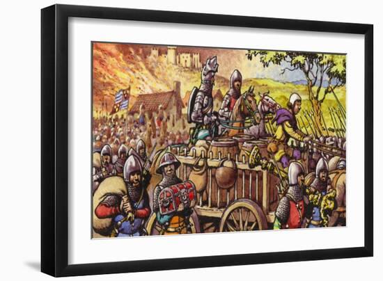 Burning the Town of Bar-Sur-Seine in 1359-Pat Nicolle-Framed Giclee Print