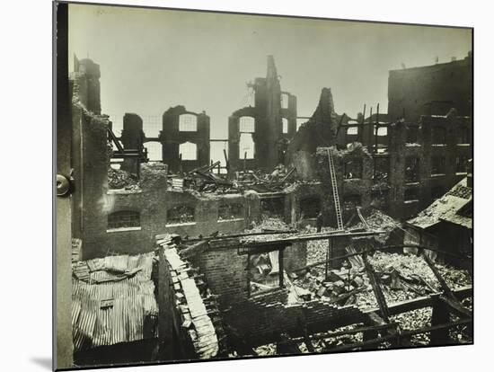 Burnt-Out Building, Concordia Wharf, Poplar, London, 1924-null-Mounted Photographic Print