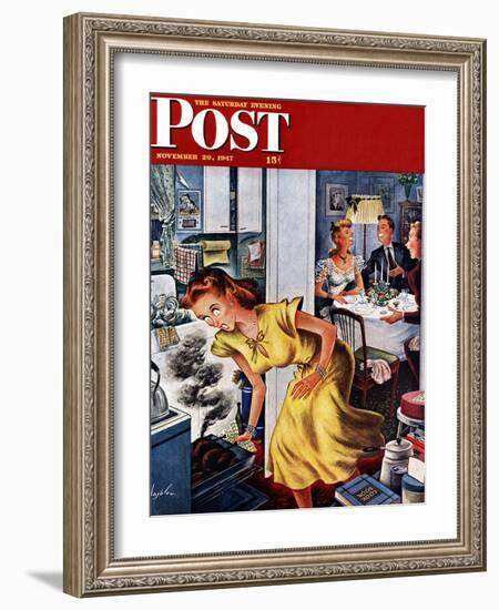 "Burnt Turkey," Saturday Evening Post Cover, November 29, 1947-Constantin Alajalov-Framed Giclee Print