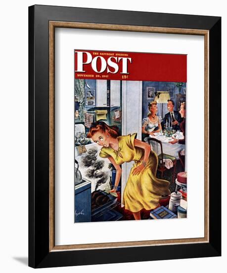 "Burnt Turkey," Saturday Evening Post Cover, November 29, 1947-Constantin Alajalov-Framed Giclee Print