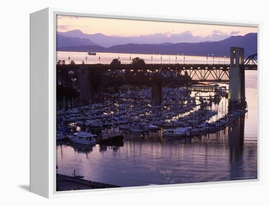 Burrard Bridge, Dusk, Vancouver, BC, Canada-Mark Gibson-Framed Premier Image Canvas