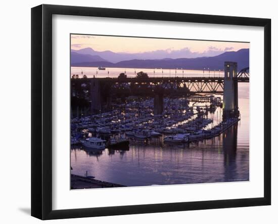 Burrard Bridge, Dusk, Vancouver, BC, Canada-Mark Gibson-Framed Photographic Print