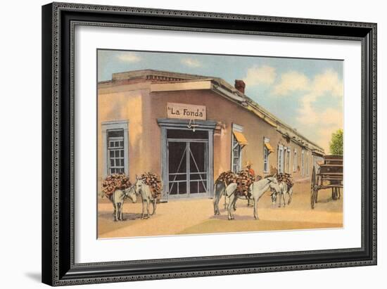 Burros with Firewood, La Fonda, Santa Fe, New Mexico-null-Framed Art Print