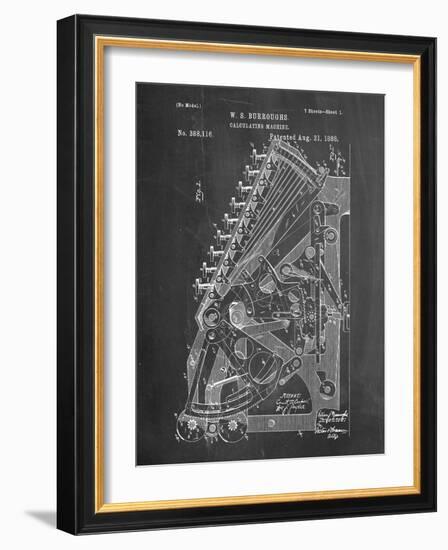 Burroughs Adding Machine Patent-Cole Borders-Framed Art Print