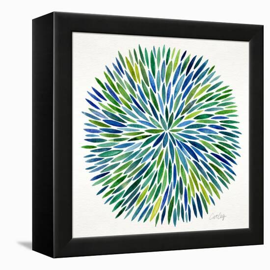 Burst in Cool Palette-Cat Coquillette-Framed Premier Image Canvas