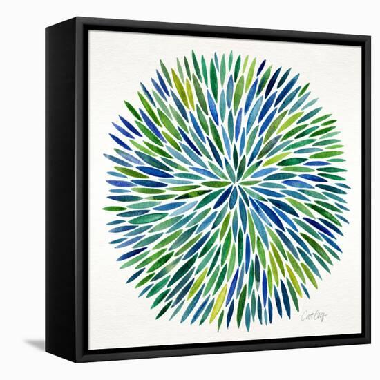 Burst in Cool Palette-Cat Coquillette-Framed Premier Image Canvas