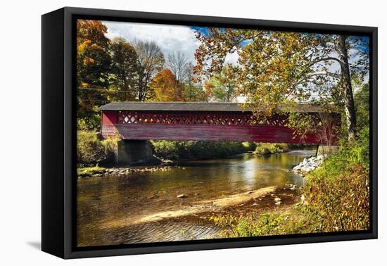 Burt Henry Covered Bridge, Vermont-George Oze-Framed Premier Image Canvas