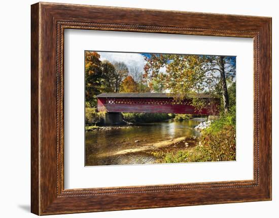 Burt Henry Covered Bridge, Vermont-George Oze-Framed Photographic Print