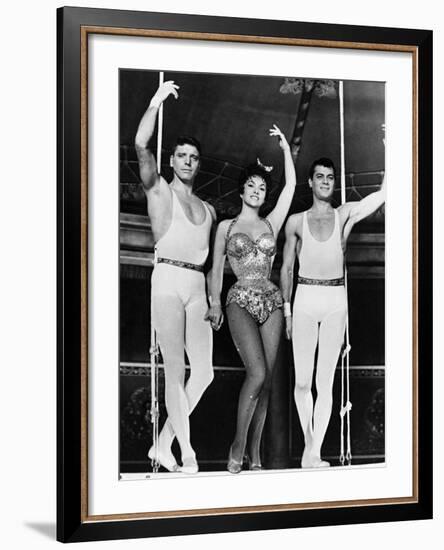 Burt Lancaster, Gina Lollobrigida, Tony Curtis, Trapeze, 1956-null-Framed Photographic Print