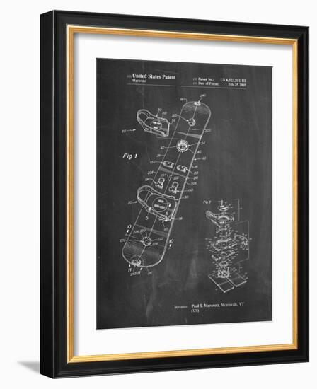 Burton Touring Snowboard Patent-Cole Borders-Framed Art Print