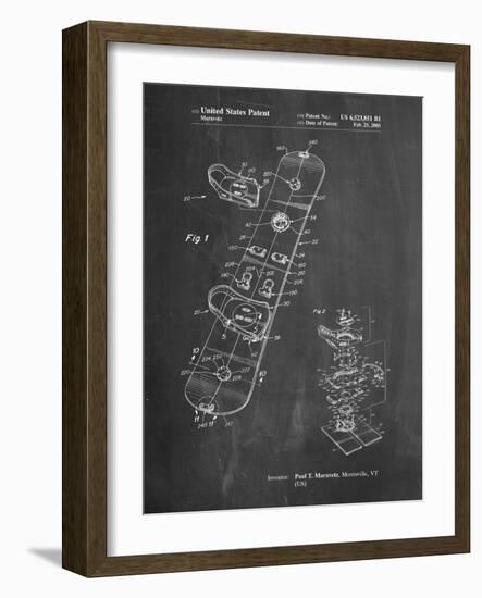 Burton Touring Snowboard Patent-Cole Borders-Framed Art Print