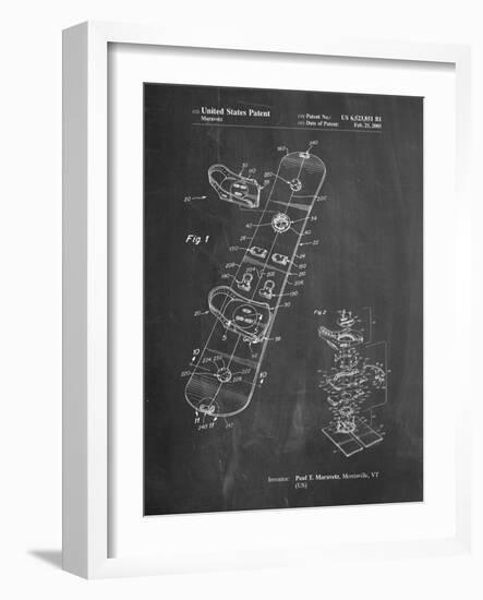 Burton Touring Snowboard Patent-Cole Borders-Framed Art Print