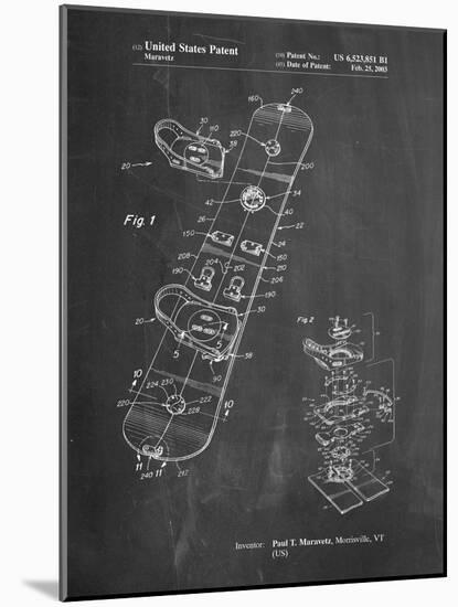 Burton Touring Snowboard Patent-Cole Borders-Mounted Art Print