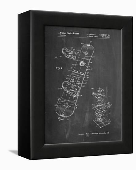 Burton Touring Snowboard Patent-Cole Borders-Framed Stretched Canvas