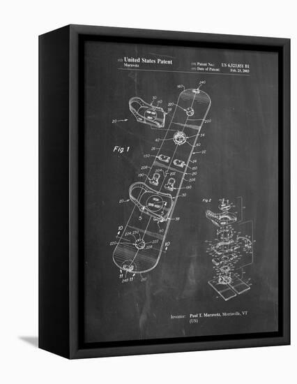 Burton Touring Snowboard Patent-Cole Borders-Framed Stretched Canvas