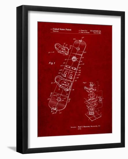 Burton Touring Snowboard Patent-Cole Borders-Framed Art Print