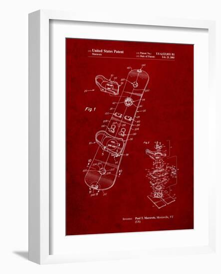 Burton Touring Snowboard Patent-Cole Borders-Framed Art Print