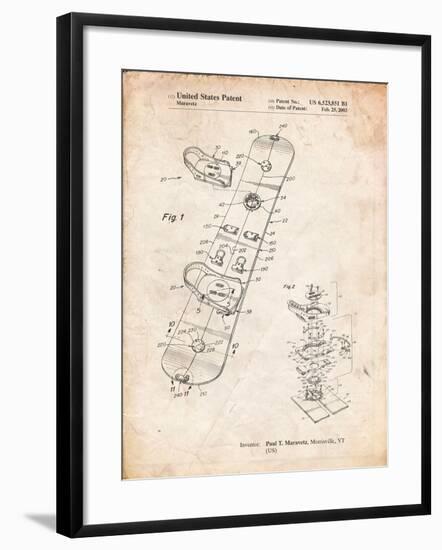 Burton Touring Snowboard Patent-Cole Borders-Framed Art Print