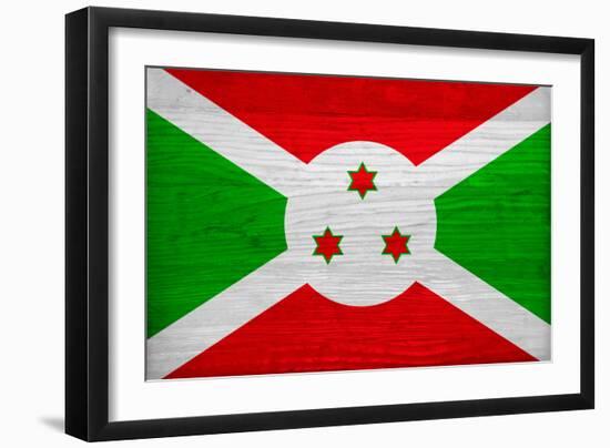 Burundi Flag Design with Wood Patterning - Flags of the World Series-Philippe Hugonnard-Framed Art Print