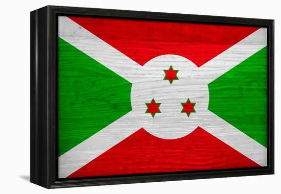 Burundi Flag Design with Wood Patterning - Flags of the World Series-Philippe Hugonnard-Framed Stretched Canvas