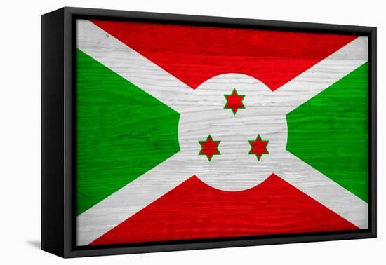 Burundi Flag Design with Wood Patterning - Flags of the World Series-Philippe Hugonnard-Framed Stretched Canvas