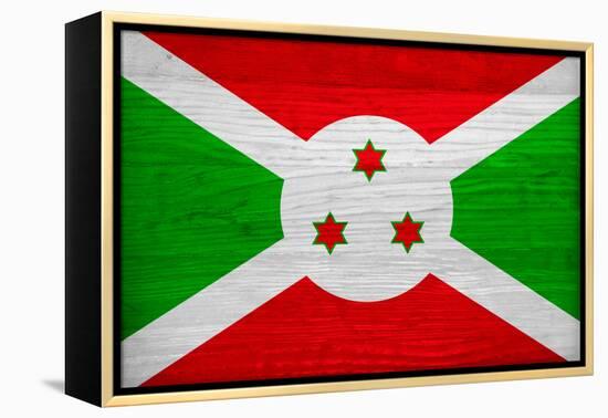 Burundi Flag Design with Wood Patterning - Flags of the World Series-Philippe Hugonnard-Framed Stretched Canvas