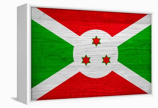 Burundi Flag Design with Wood Patterning - Flags of the World Series-Philippe Hugonnard-Framed Stretched Canvas