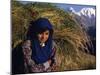 Burusho Girl Returns Home with Fodder for Her Livestock in the Hunza Valley-Amar Grover-Mounted Photographic Print